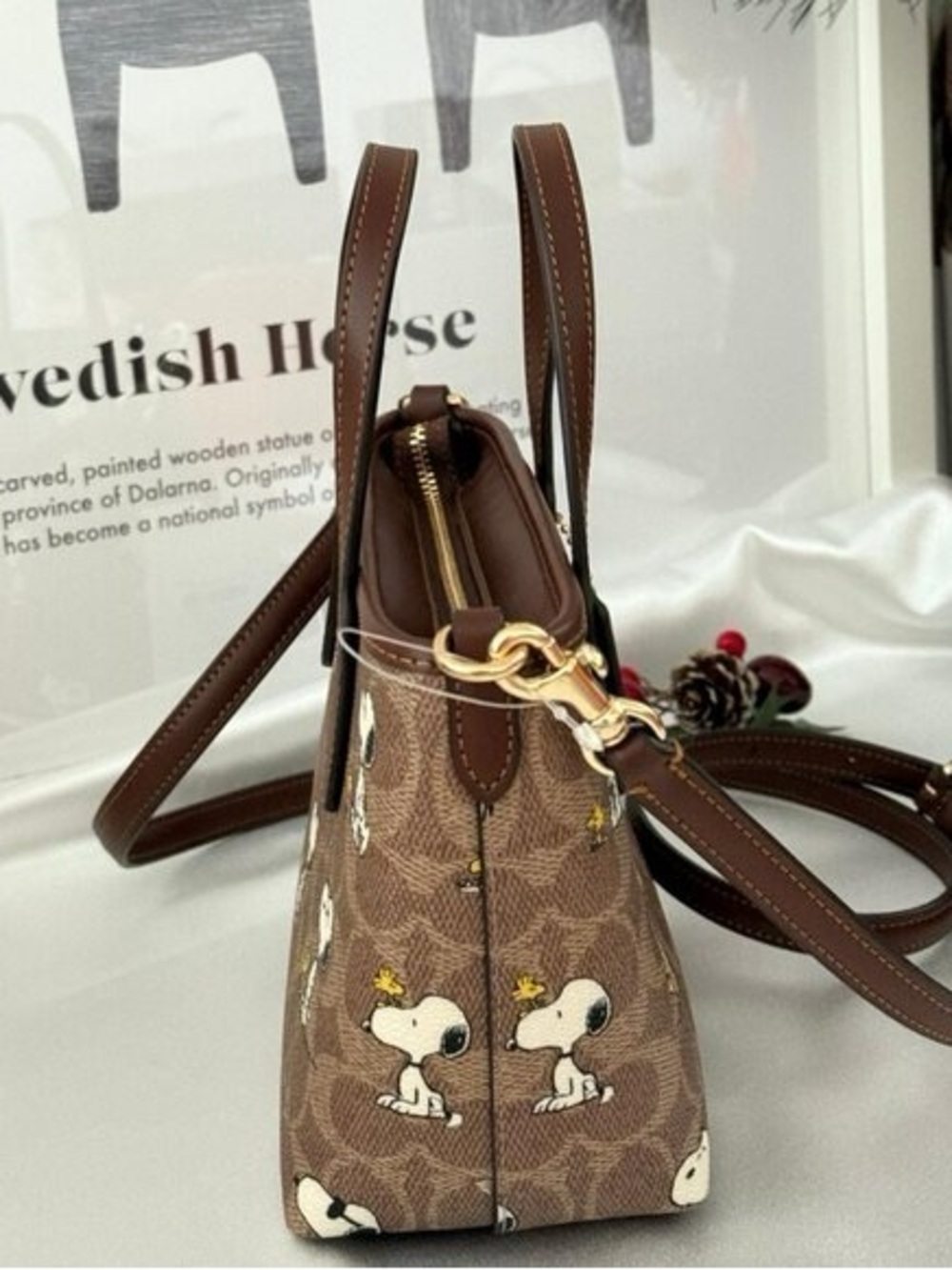 NWT Coach X Peanuts City Mini Tote Bag In Signature Canvas with snoopy print - Picture 4 of 6